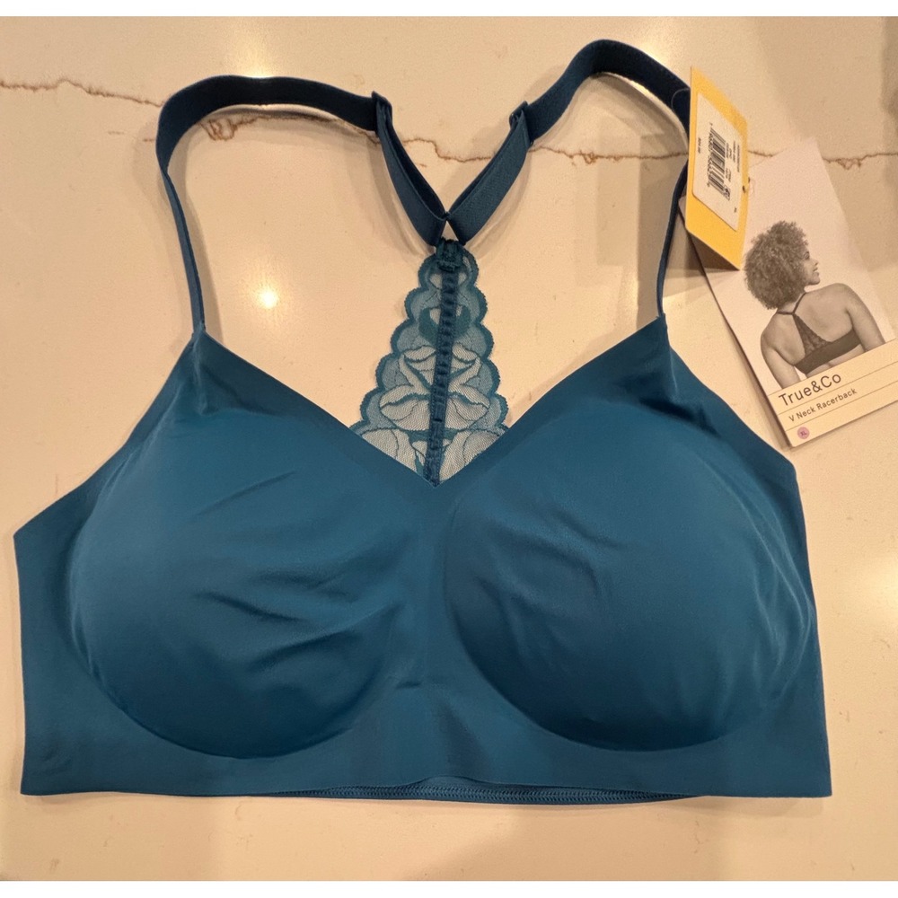 True & Co XL V Neck Racerback Bra Women NWT 38C 38D 40A 40B